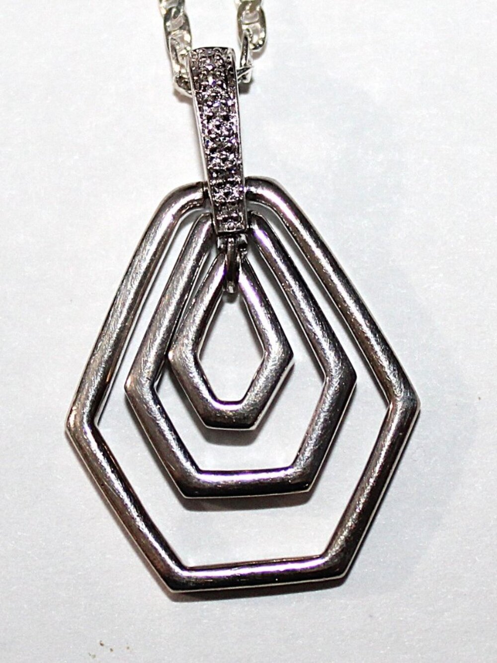 Sterling Silver Abstract Straight Anchor Chain Necklace 8 Grams